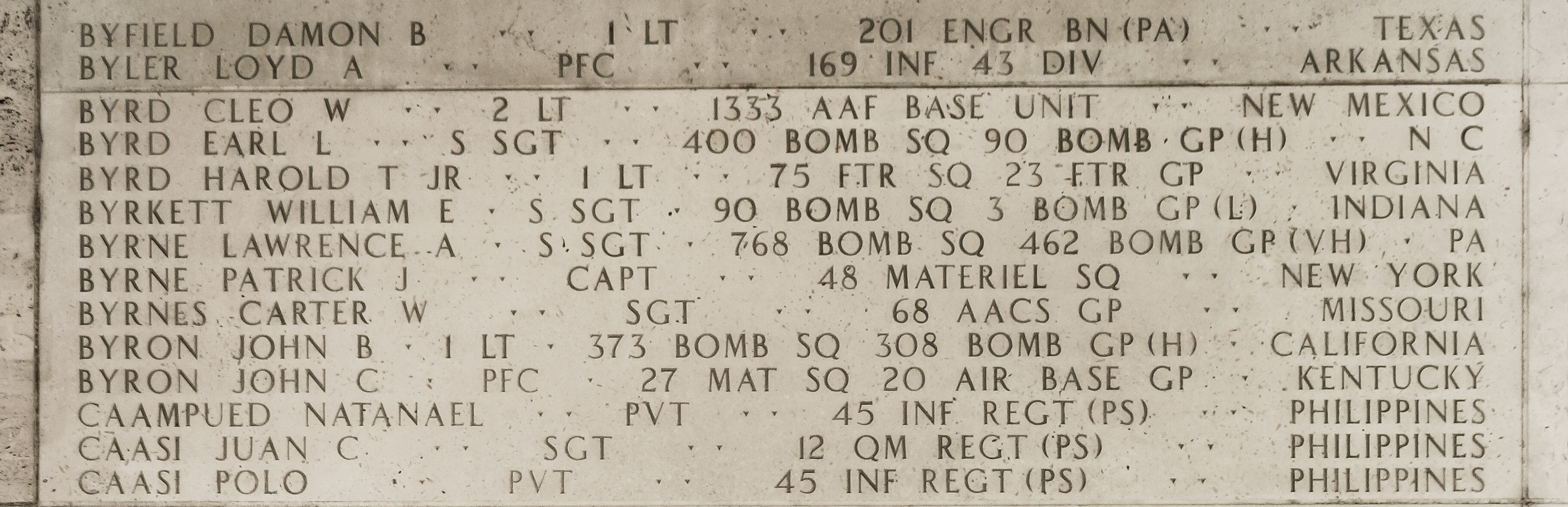 Harold T. Byrd, First Lieutenant